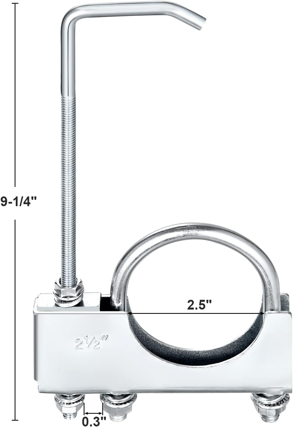 In Natural 2.5" Universal Exhaust Clamp with Hanger for Jeep Grand Cherokee and Truck with 2.5" Exhaust Pipe image number 3