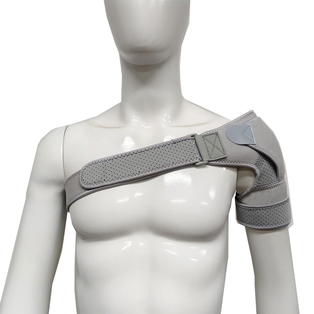 Shoulder Straps for Men and Women,Rotator Cuff Support for Shoulder Tears, Tendonitis, Bursitis and Dislocations - Compression Sleeve for Injury Pain Relief (Gray) image number 3