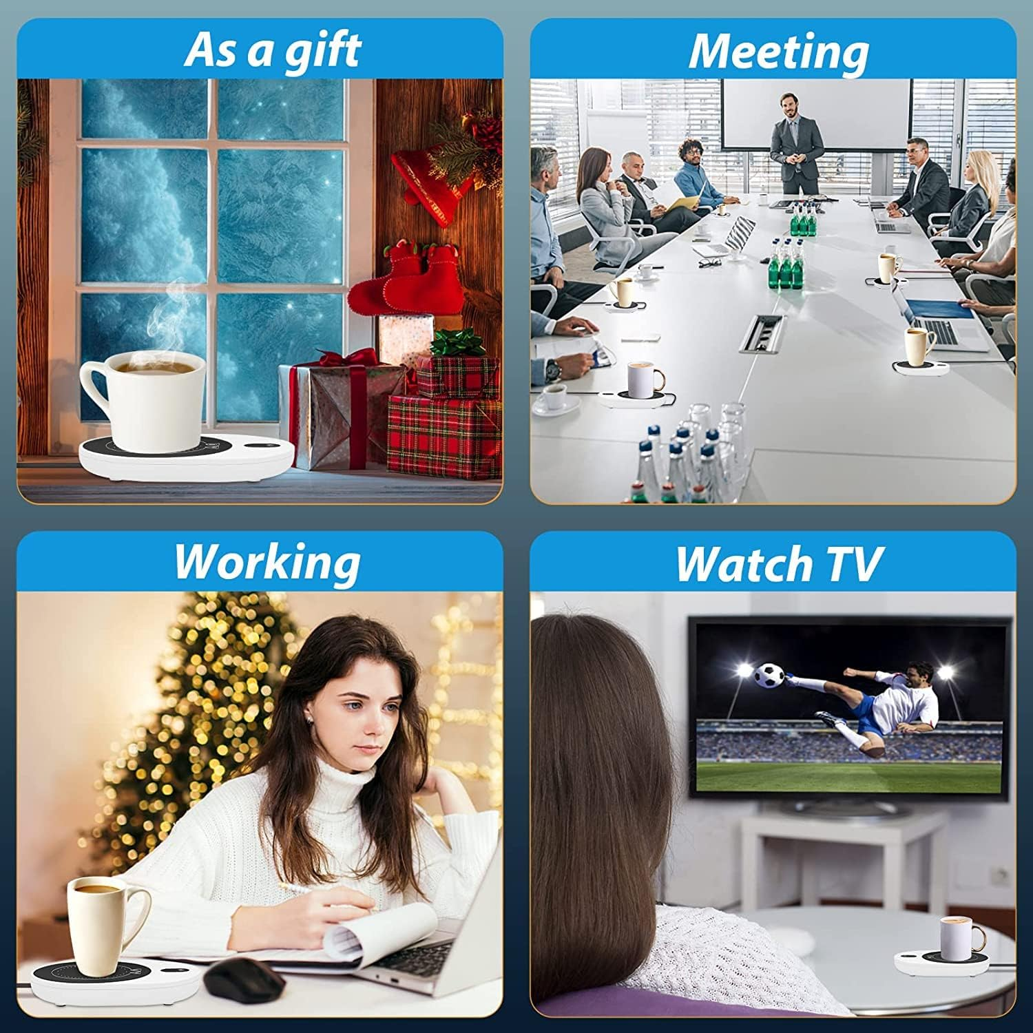 PYXISTIFY Coffee Mug Warmer &ndash; Electric Coaster with 5 Temp Gears up to 203 ℉ (95 ℃) &ndash; 12 Hrs Auto Shutoff & Waterproof Plate for Heating Tea, Cocoa, Milk &ndash; Smart Gravity Warming (Black - 50 Watt) image number 6