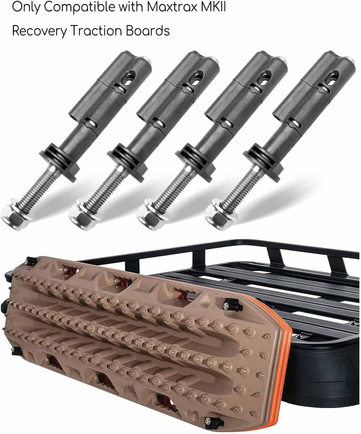 4PCS Mounting Pins for Maxtrax MKII Recovery/Traction Boards, Lockable Theftproof Safety Mounting Pins Set, Traction Board Mounting Kit Mounting Pins Kits