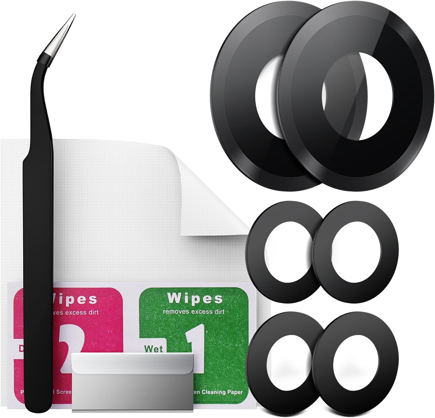 Eonpam 2-Pack Camera Glass for Xiaomi 12 Lite Original Rear Camera Lens Glass Replacement HD Camera Protection Camera Glass + Repair Kit image number 1