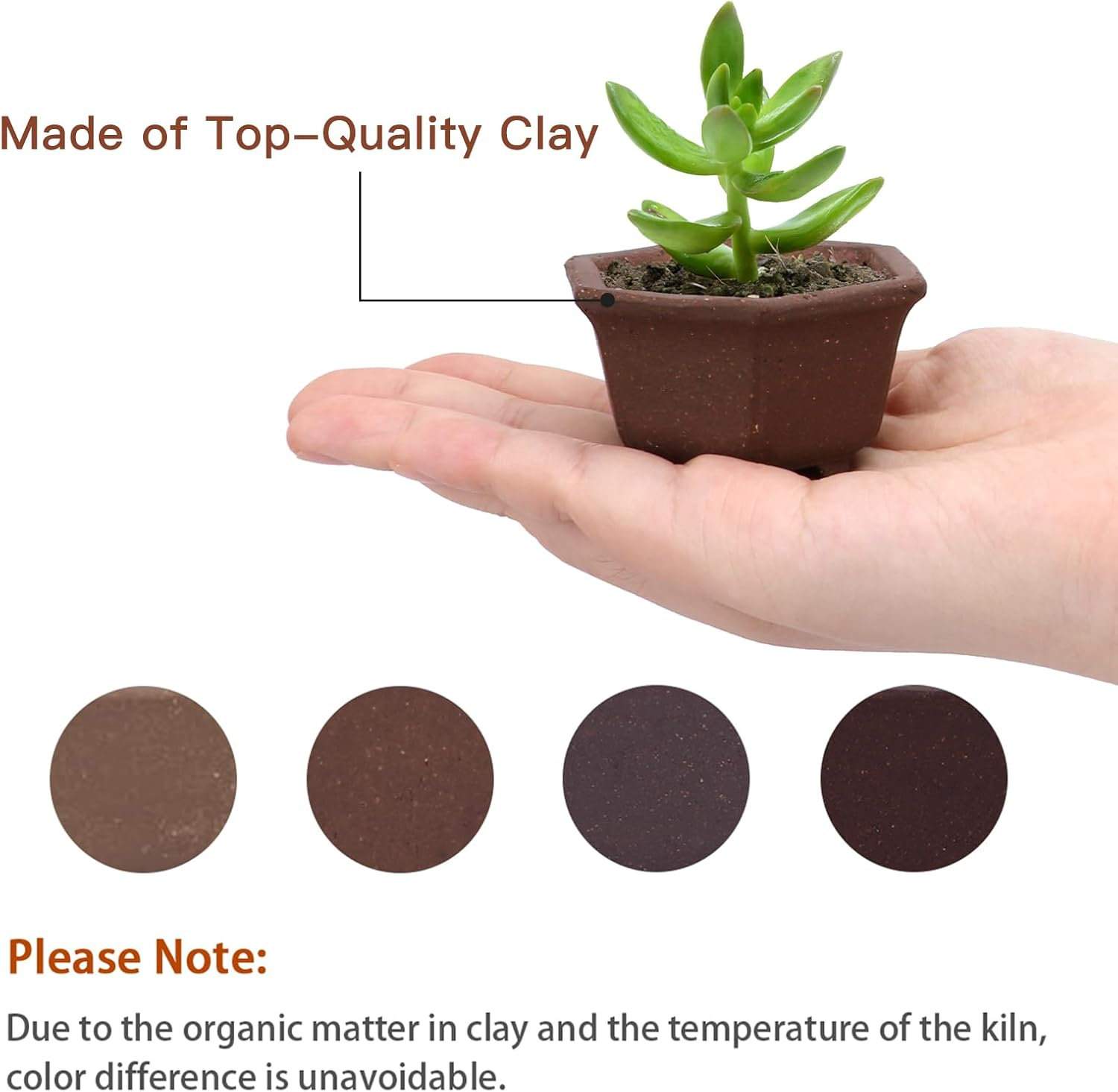 Happy Bonsai 6 Pc Zisha Mini Bonsai Pots 2" Width image number 4