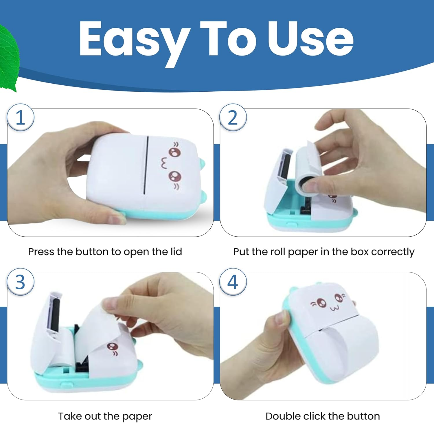 Mini Portable Printer | Bluetooth Label Printer | Portable Thermal Printer with 1X Roll | Smartphone Inkless Pocket Printer Perfect for Home, Crafts and Travel. App Connectivity (Fun Print)