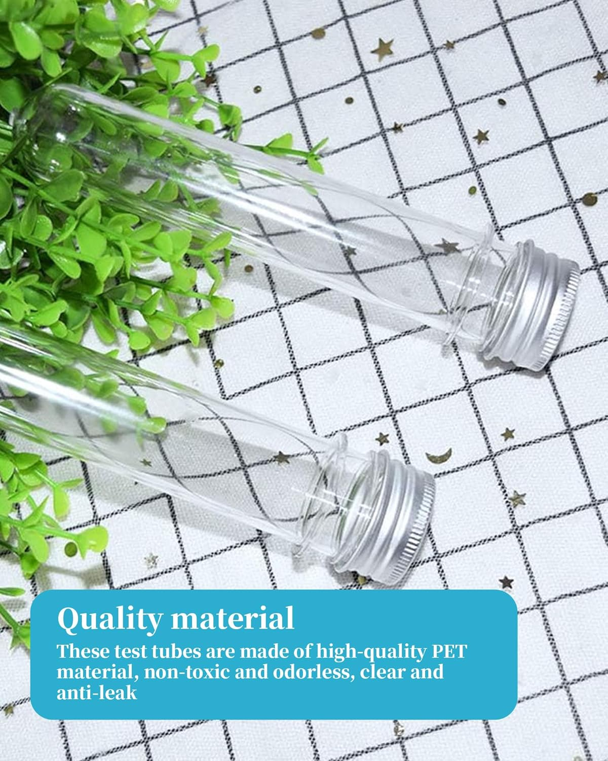 30Pcs Plastic Storage Empty Tubes 40ML Clear Plastic Test Tubes with Screw Caps Jelly Cookie Nuts Containers image number 5