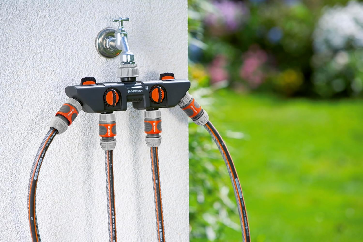 GARDENA 4-Way Distributor: Plastic, 4-Channel, 33.3Mm & 26.5Mm BSP Threads, Adapter, 0.5 X 0.75 Inches, Suitable for Gardena Water Computers & Timers image number 6