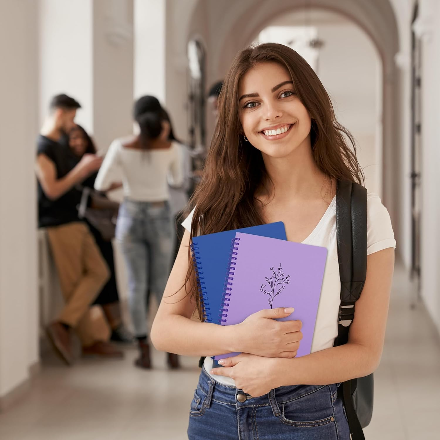 BIROYAL Spiral Notebook 4 Pack - A5 College Ruled Notebooks - Spiral Writing Journal for Study and Notes - 80 Sheets / 160 Pages Spiral Bound Notebook - Coil Notebooks for Work, School image number 4