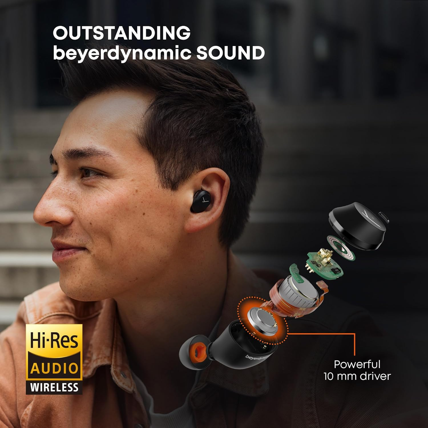 Beyerdynamic Amiron 300 Hi-Res Audio Active Noise Cancellation In-Ear True Wireless Headphones - Black image number 1