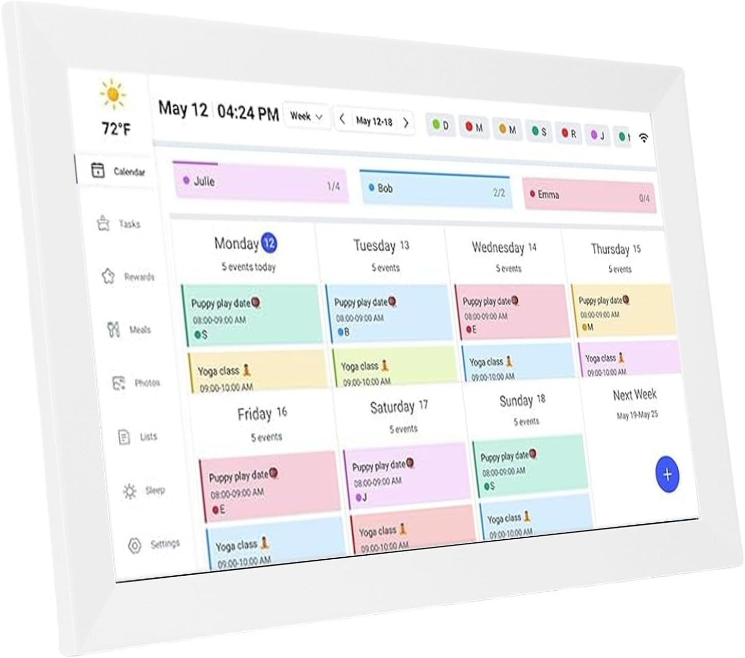 15.6 Inch Digital Calendar, Electronic Planner & Chore Chart, 1920 * 1080P Full HD Smart Touchscreen Interactive Display for Family Organizer Schedules, Desk & Wall Mount (AU) image number 3
