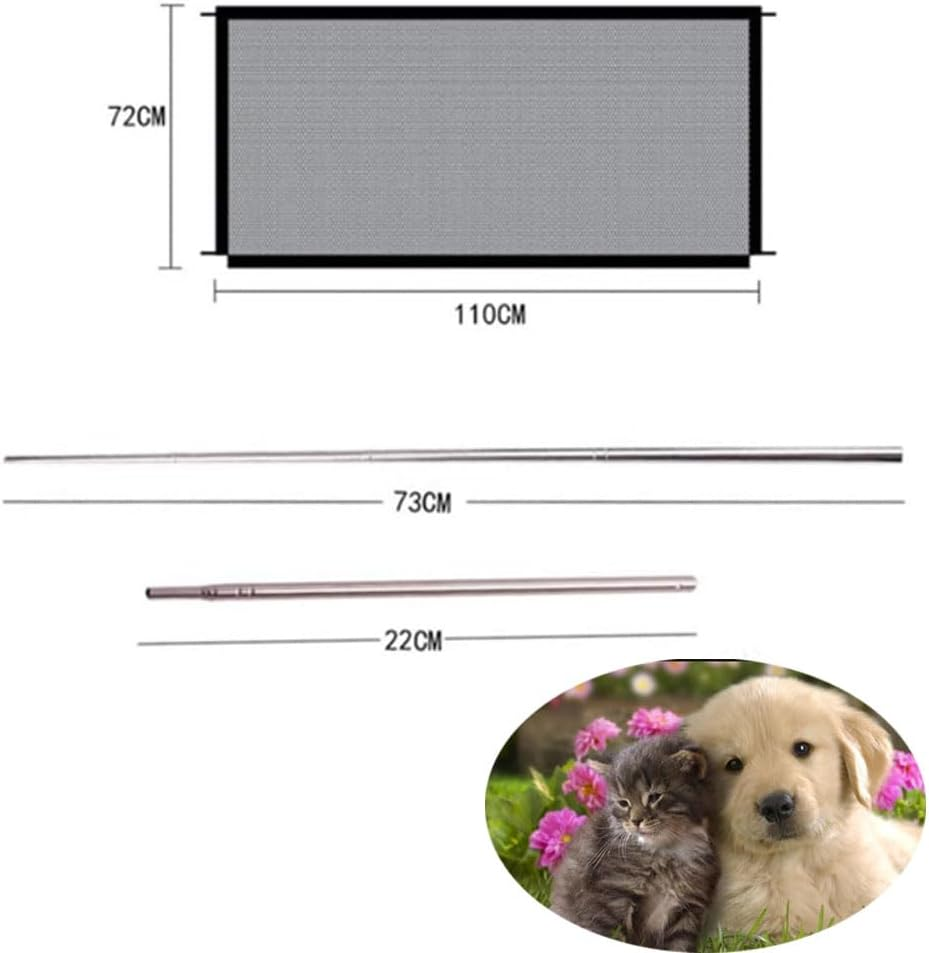 Armastuse Extendable Stair Safety Gate for Children, Cats and Dogs, Suitable for Indoor and Outdoor Use, 110 X 72 Cm, Black