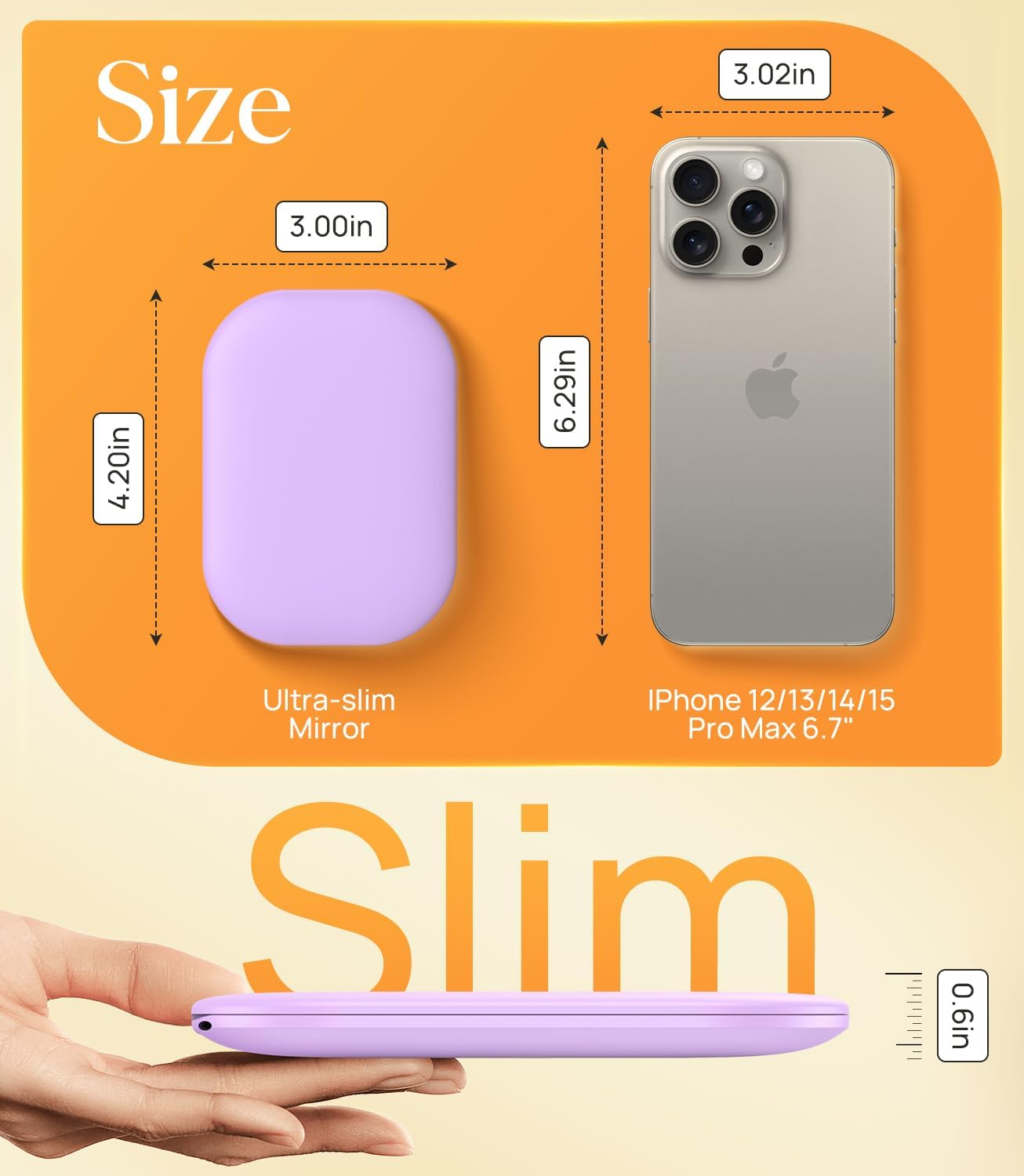 Gospire Lighted Compact Mirror with Light and Magnification 1X/3X, Stepless Dimming and Three-Color Adjustable Lights, Rechargeable Battery and Compact Size for Purse and Travel -Purple - Green image number 3