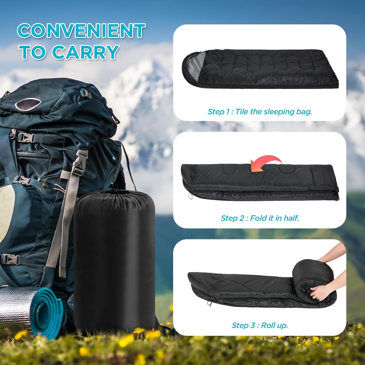 Advwin Camping Sleeping Bag for Hiking Camping Outdoor Travel image number 7