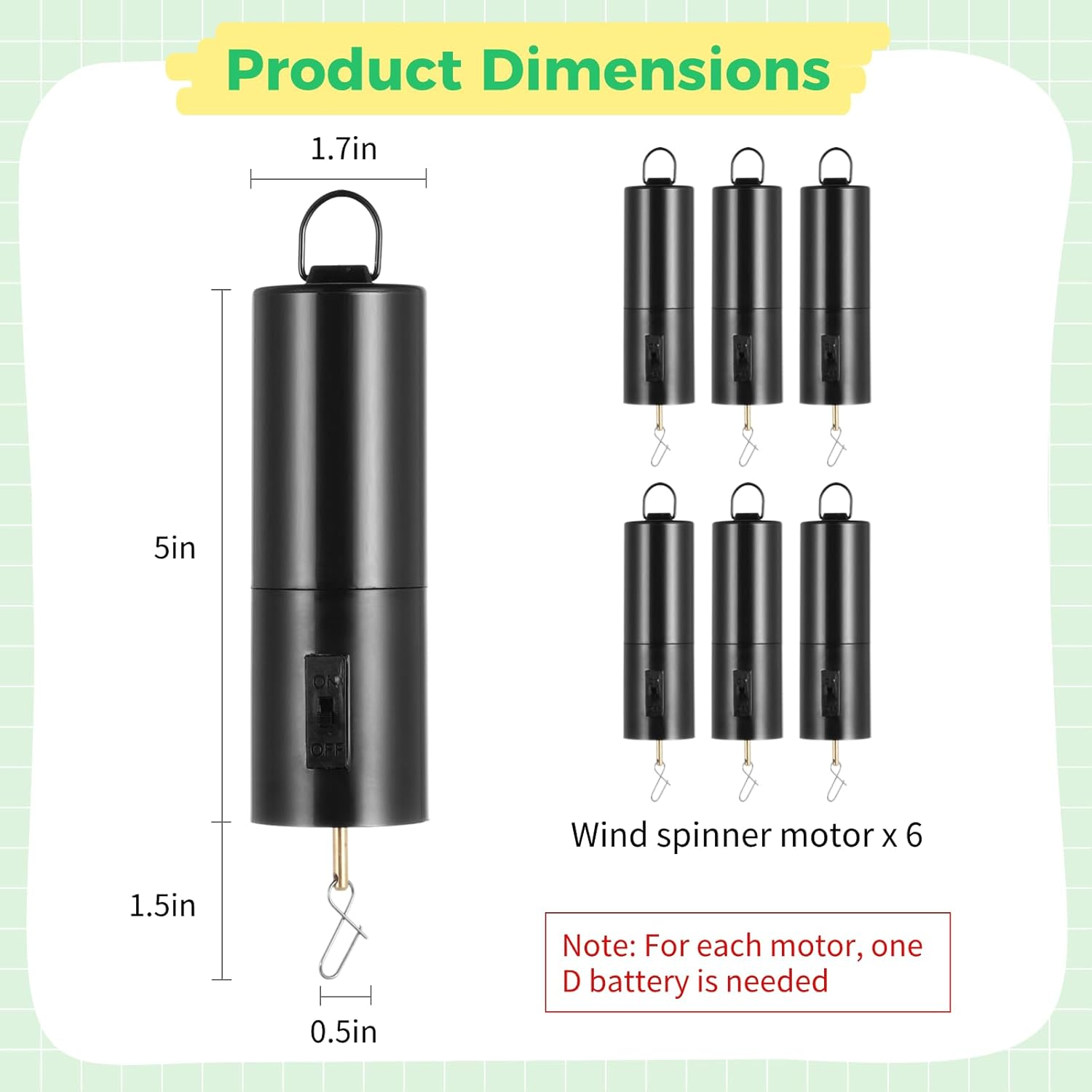 6 PCS Christmas Ornament Spinner Motors, Battery Operated Wind Spinner Motors, Disco Ball Motors, Hanging Rotating Motors for Halloween Christmas Decoration image number 2