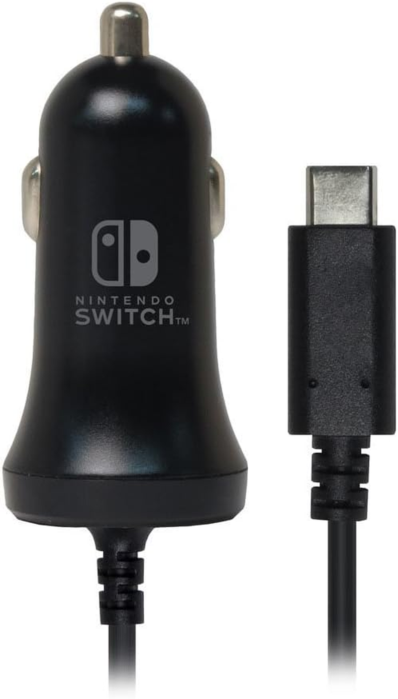 HORI Nintendo Switch Car Charger - Officially Licensed, 3.0A Power, USB-C, Black image number 1