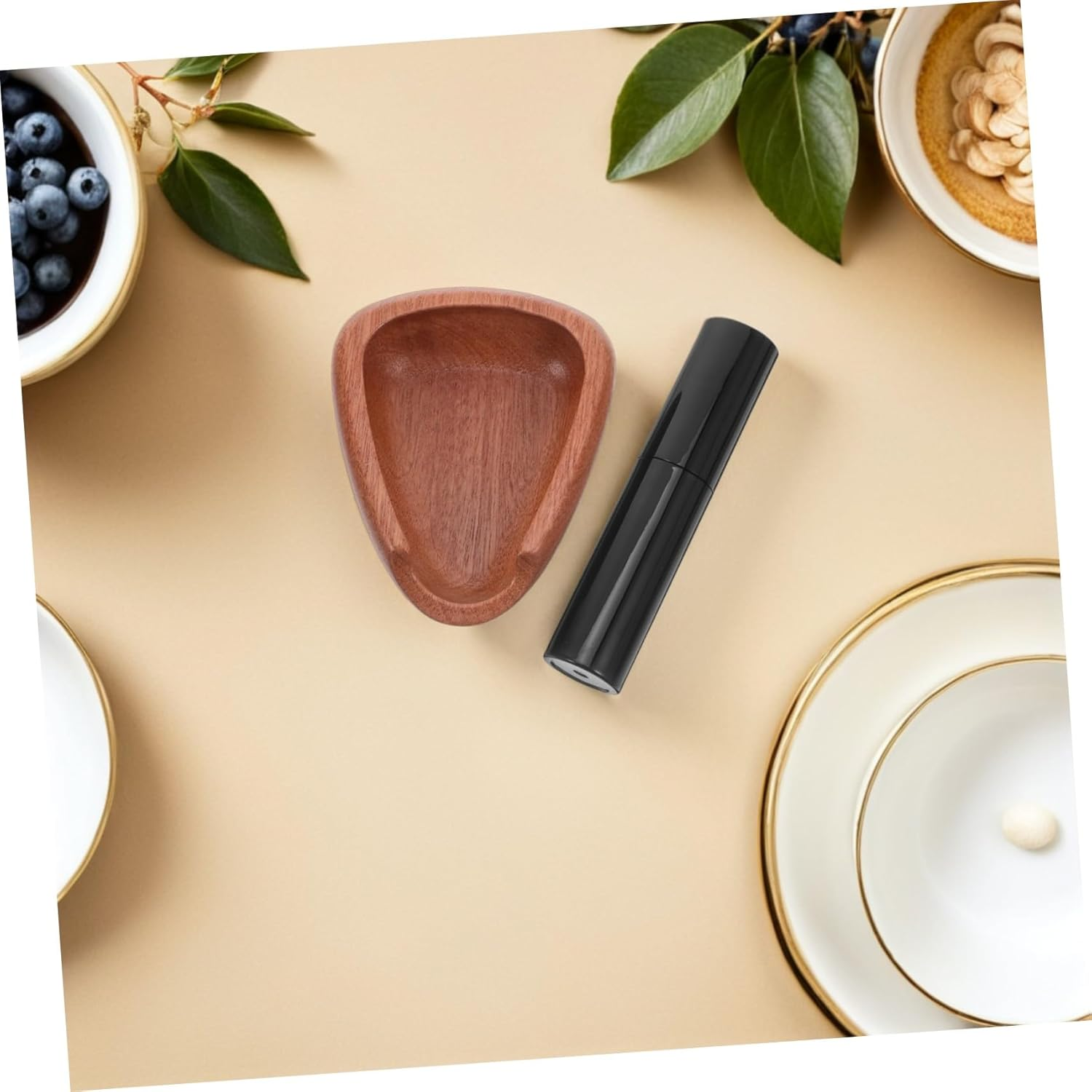 FELTECHELECTR Small Wooden Coffee Bean Dosing Cup with Anti-Static Spray Bottle Set for Espresso Brewing Precise Coffee Powder Measuring Bowl for Home and Professional Use image number 4