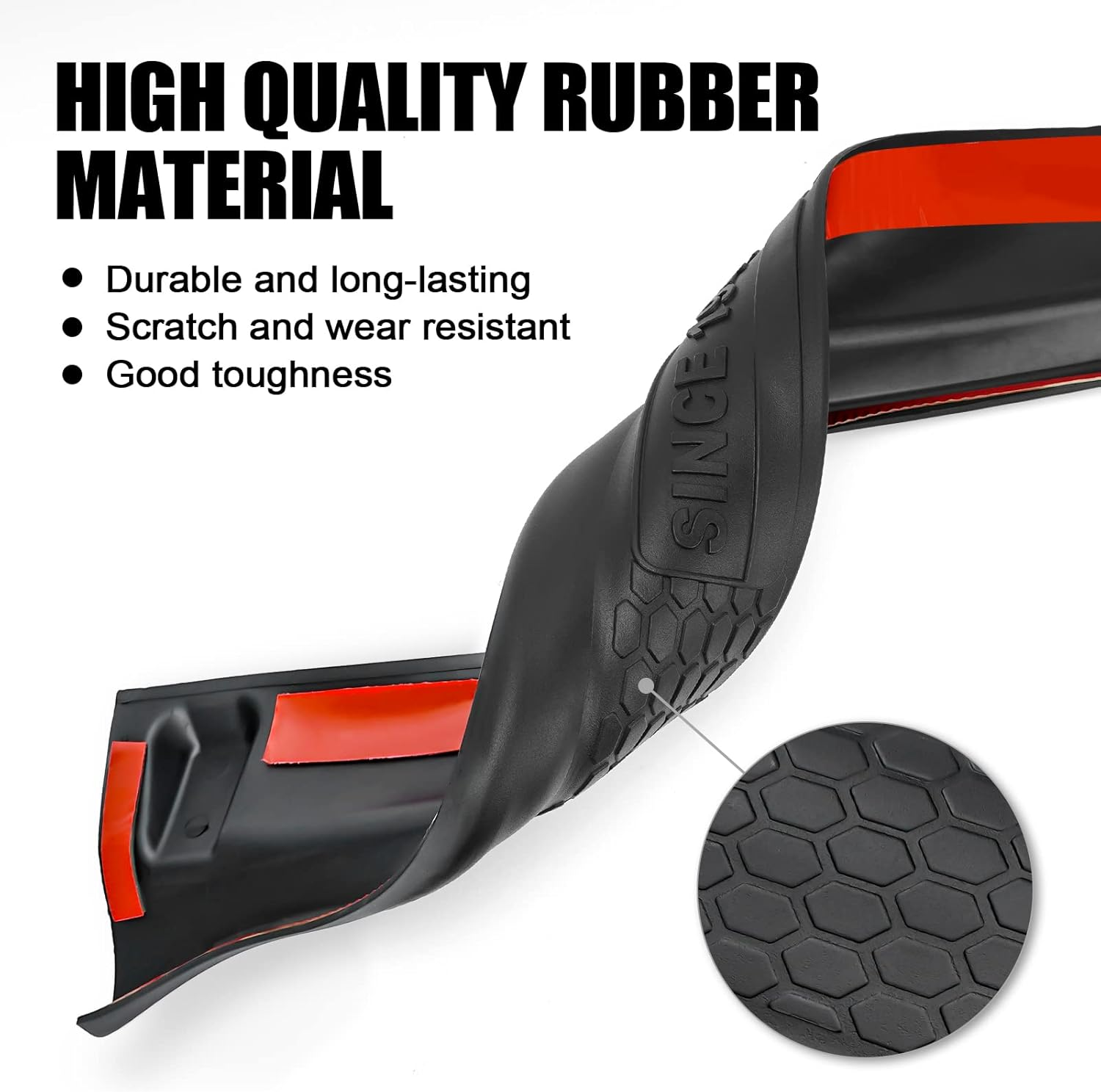 SUPAREE Door Sill Guards Kit Fits JL Wrangler with Logo 1941, Black Rubber Door Entry Guards Fits 2018-2025 Jeep JLU JT 4-Door Accessories Parts Door Sill Guard Protector, 4Pcs/Set image number 5