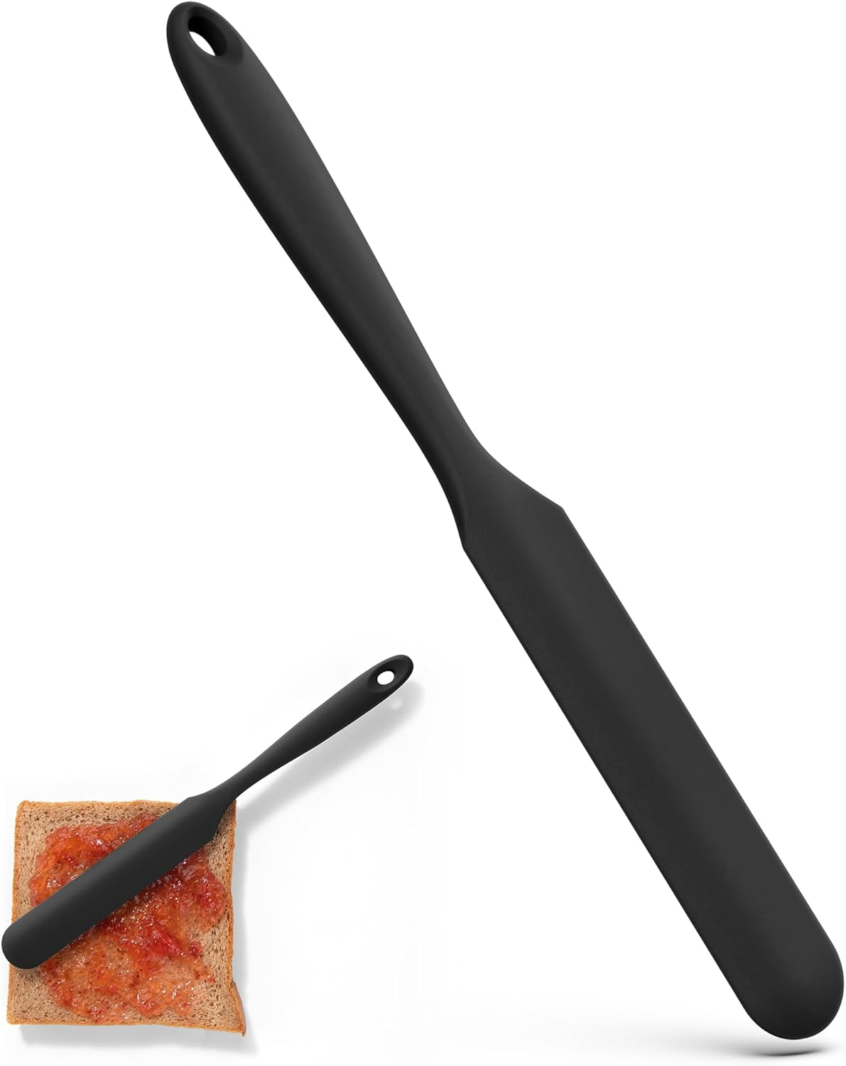 U-Taste 25Cm Jam Jar Spatula: 315℃ Heat-Resistant Silicone Long Skinny Sourdough Stirring Stick, Sturdy Flexible Narrow Peanut Butter Spreader for Mixing Icing Scraping Cream (Aqua Sky)