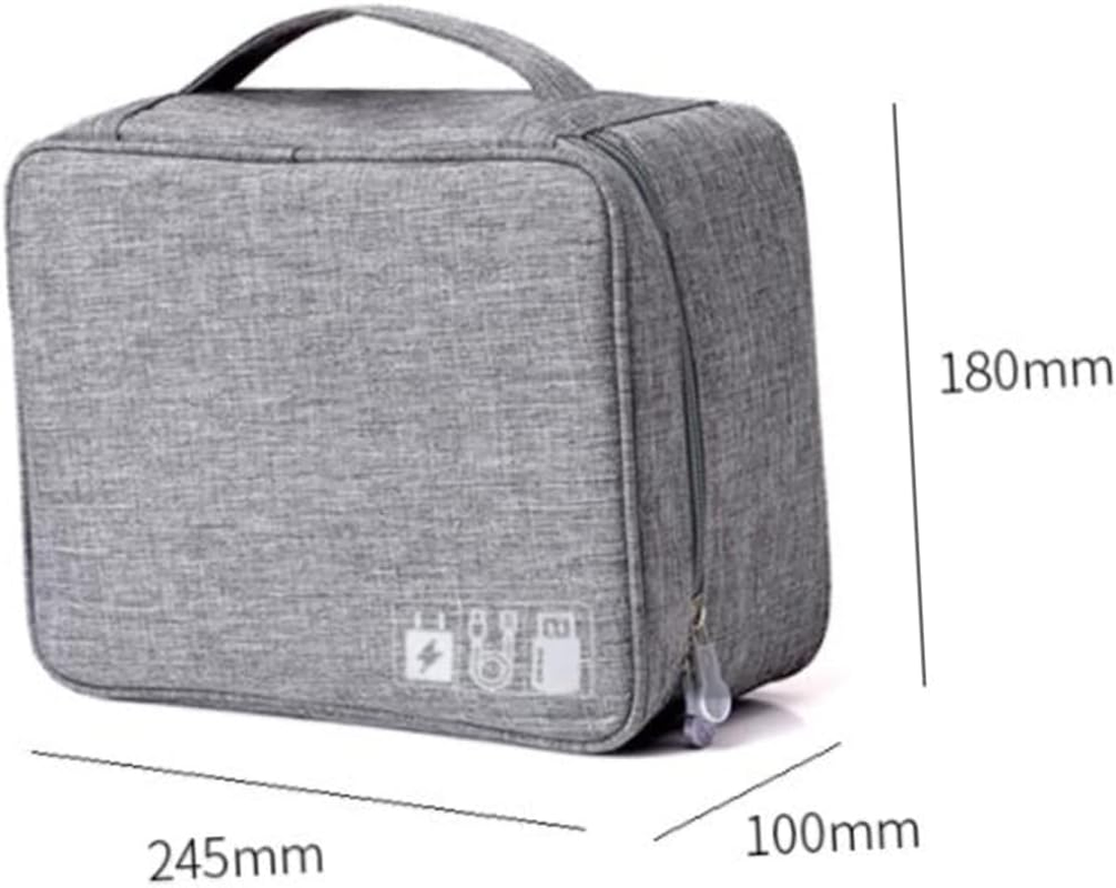 KICHOUSE Polyester Travel Storage Bag for Data Cable and Electronics for Organizing USB Drives and Power Banks Grey image number 4
