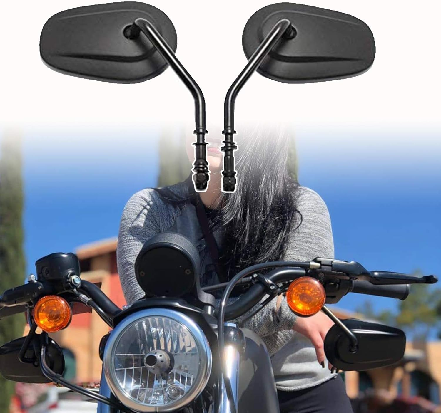 Fits 2021 Sportster Harley Mirrors Black Tapered-Style for 2014 Street Glide, 20 Road Glide, Dyna Motorcycle, 17 Heritage Softail Classic FLSTC, 19 Road King FLHR
