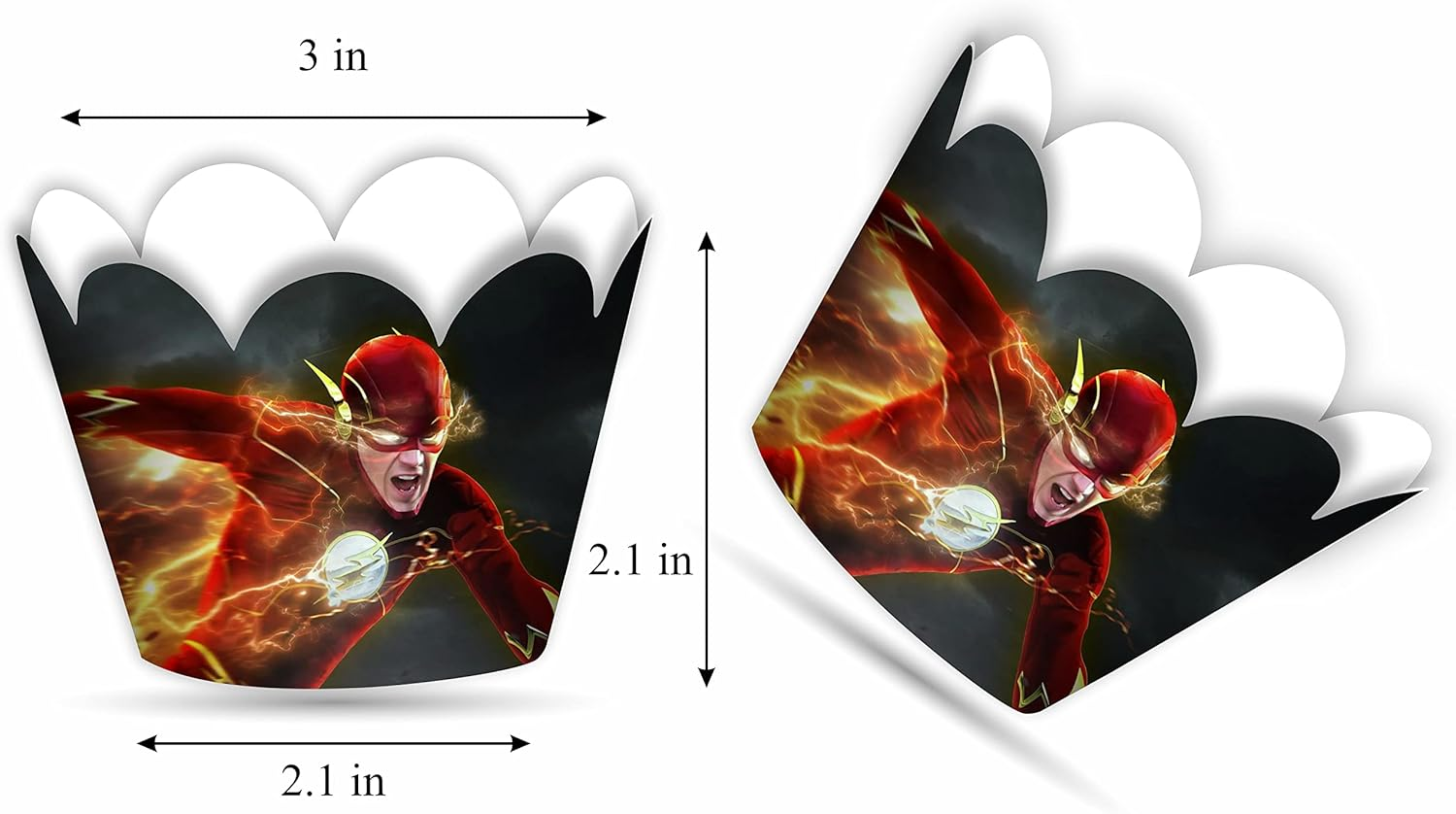 Flsh Cupcake Wrapper &ndash; Red Speed Hero Theme Party Sleeves for Boys Birthday, Comic Lightning Cupcake Wraps, Super Speed Celebration Decorations image number 5