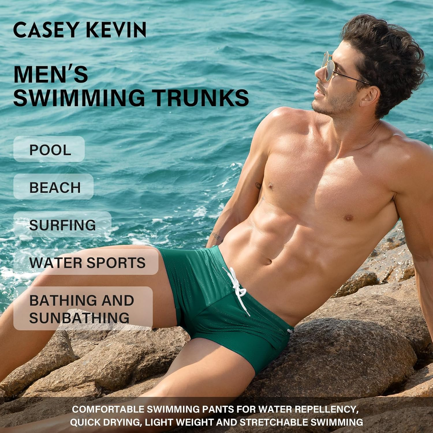 Casey Kevin Men'S Swimwear Sexy Swim Briefs Beach Bikini Sport Swimsuit Low with Drawstring AK2199 1Pcs image number 5
