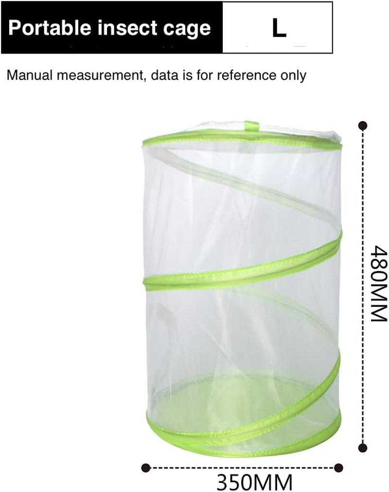 Pop-Up Cylinder-Shaped Insect Observe Cage Butterfly Habitat Cage (L)
