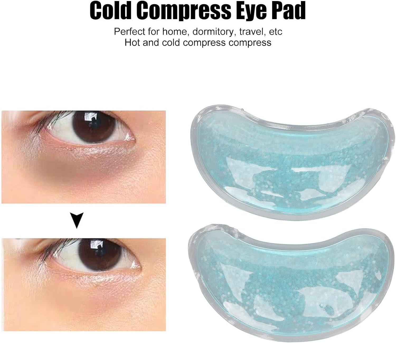 Gel Ice Pack, Reusable Cooling Eye Pads, Hot Cold Compress Leakage Proof Portable Soft and Skin Friendly under Eye Patches for Dark Circles and Puffiness image number 4