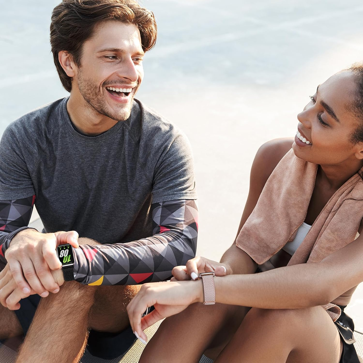 Wizvv Pack of 3 Elastic Wristbands Compatible with Samsung Galaxy Fit 3, Nylon Fabric Watch Strap, Quick Release Bands Replacement for Samsung Galaxy Fit 3 SM-R390 Men and Women image number 2