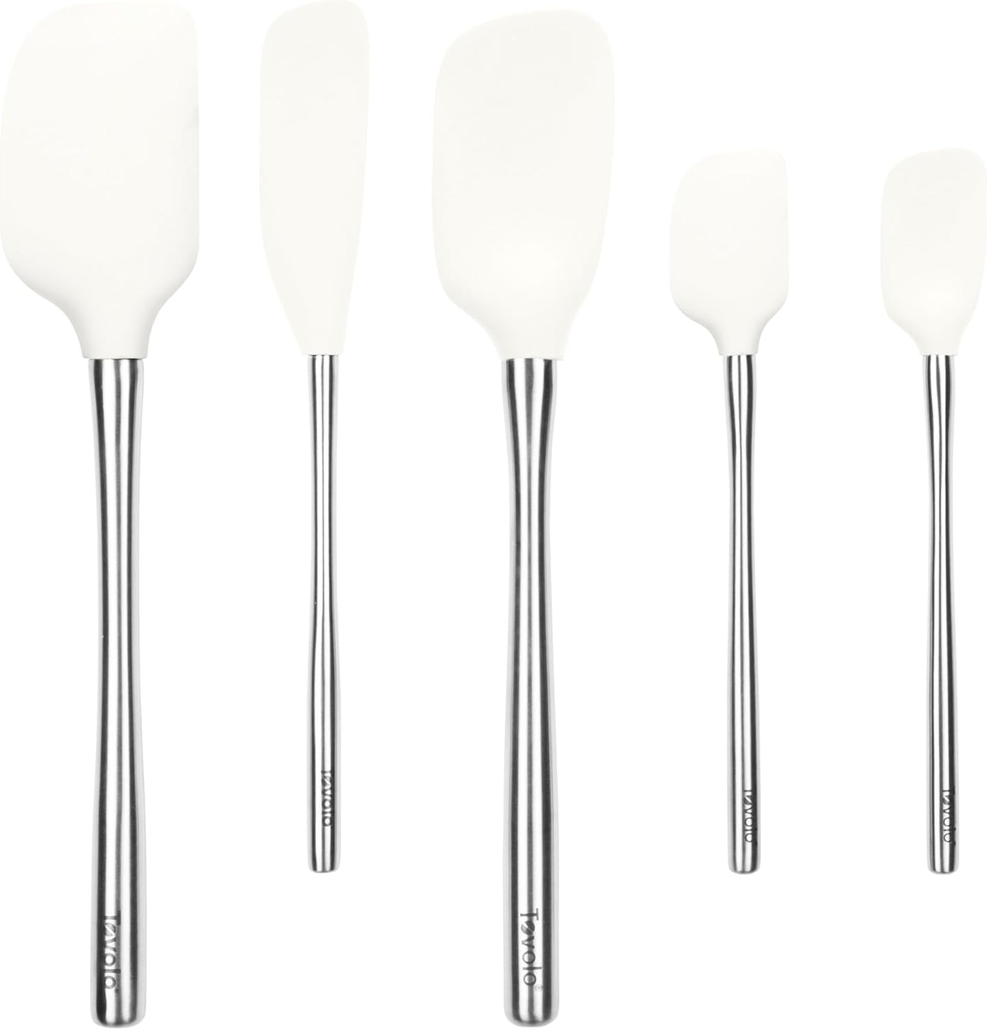 Tovolo 5-Piece Spatula Stainless Steel & Silicone Utensil Set (Black): Spatula, Spoonula, Jar Scraper, Mini Spatula, and Mini Spoonula image number 6