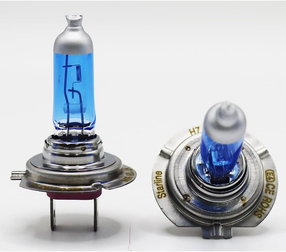 H7 3800K 55W 12V Halogen Headlight, Car Super White Light Lamp Bulbs, Car Headlight Fog Light Lamp Replacement, Pack of 2 (H7)