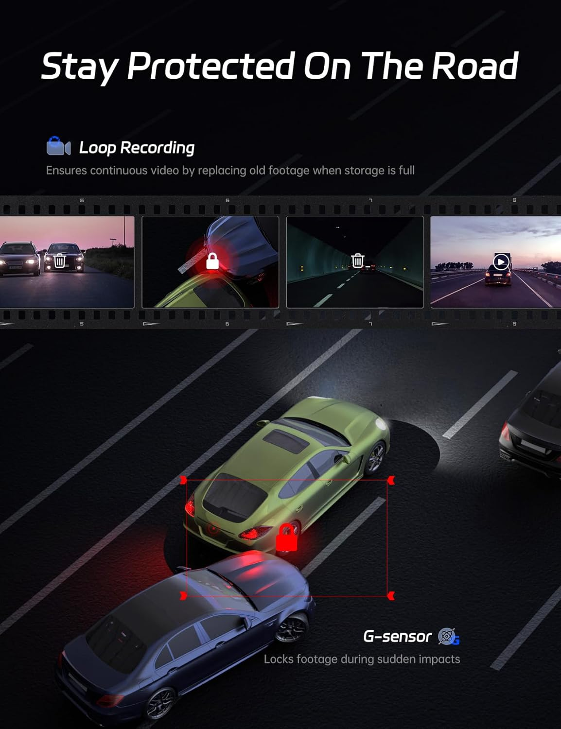 Pelsee P10 plus 4K Rear View Mirror Camera with ADAS and BSD, 5.8Ghz Wifi Mirror Dash Cam Front and Rear, Backup Camera for Car, GPS, 64GB Card Included, WDR Night Vision, Voice Control, 10&rdquo; Display image number 3