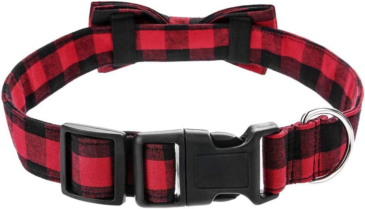 Love Dream Dog Collar with Bowtie, Soft and Comfortable Breakaway Plaid Dog Collar with Cute Bow Tie for Small Medium Large Dogs (Small) image number 5