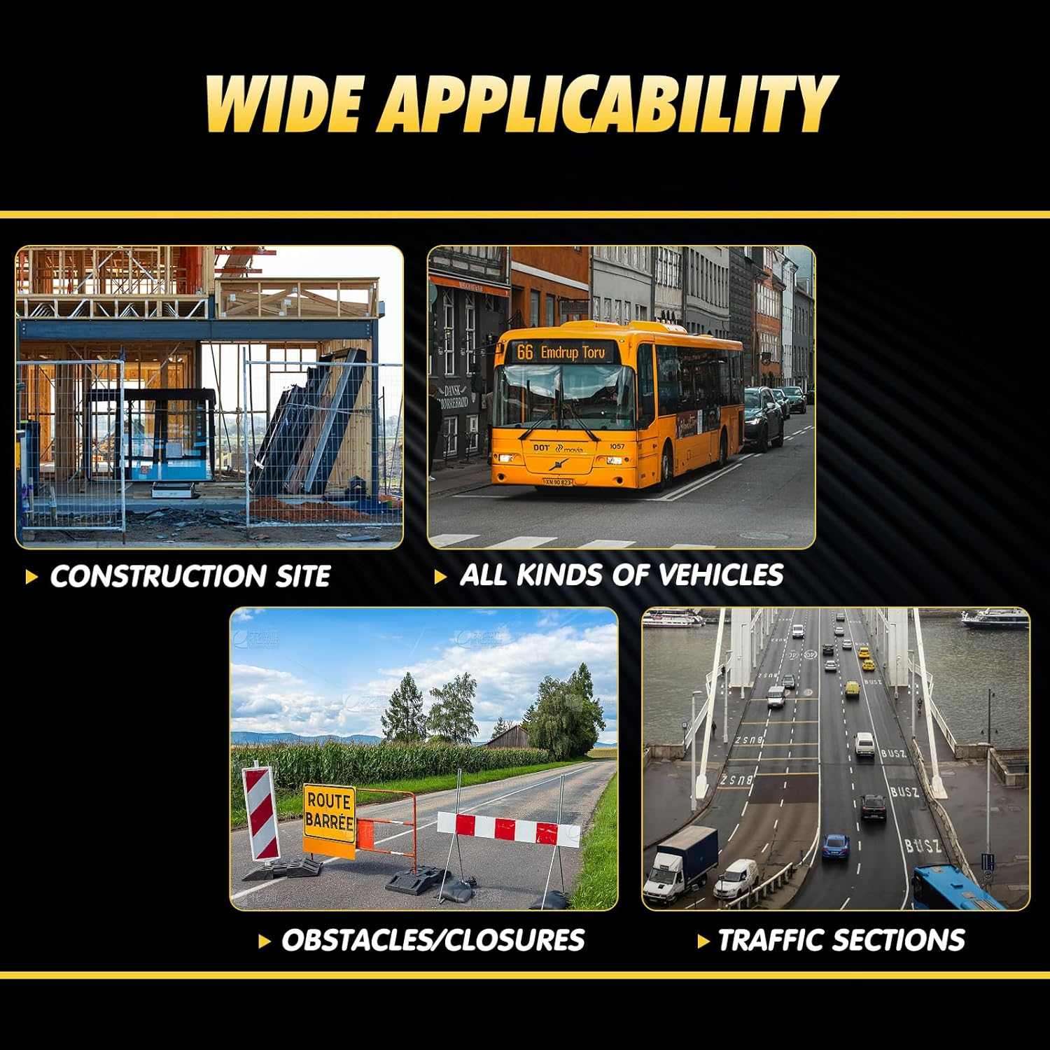 Kaidengzhe Solar Strobe Warning Light, Wireless Waterproof LED Beacon Lights with Magnetic Base, Safety Flashing Caution Lights for Cars Truck Tractors Bus Forklift SUV Construction Vehicle, Amber