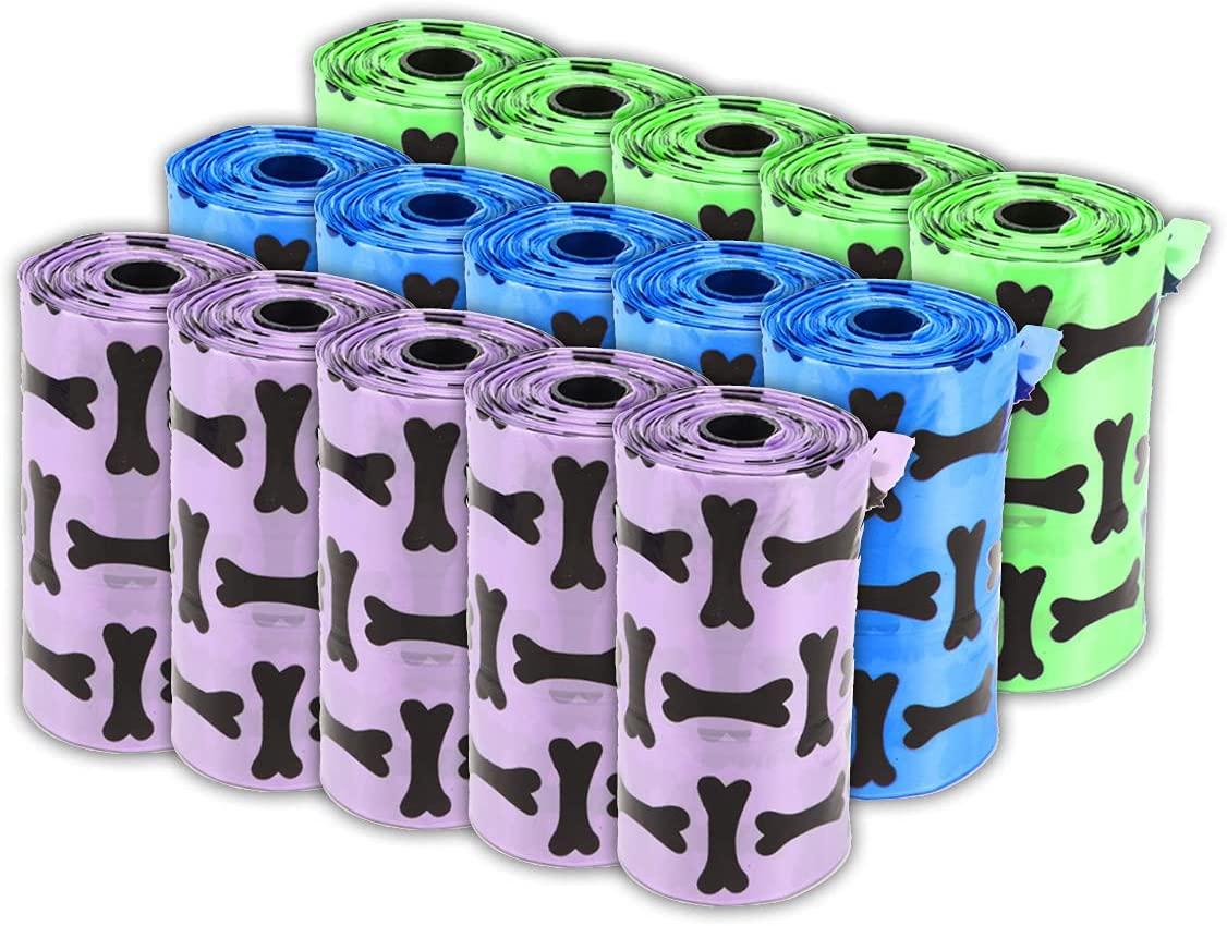 [225PCE] Pet Basic Value PK Dog Waste Poo Clean up Refill Bags Coloured Strong Leak Proof Biodegradable