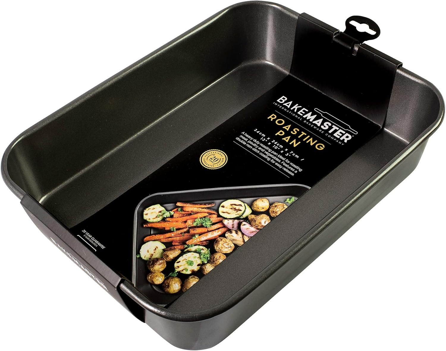 Bakemaster Roasting Pan Non-Stick Medium Deep, Grey, 40082