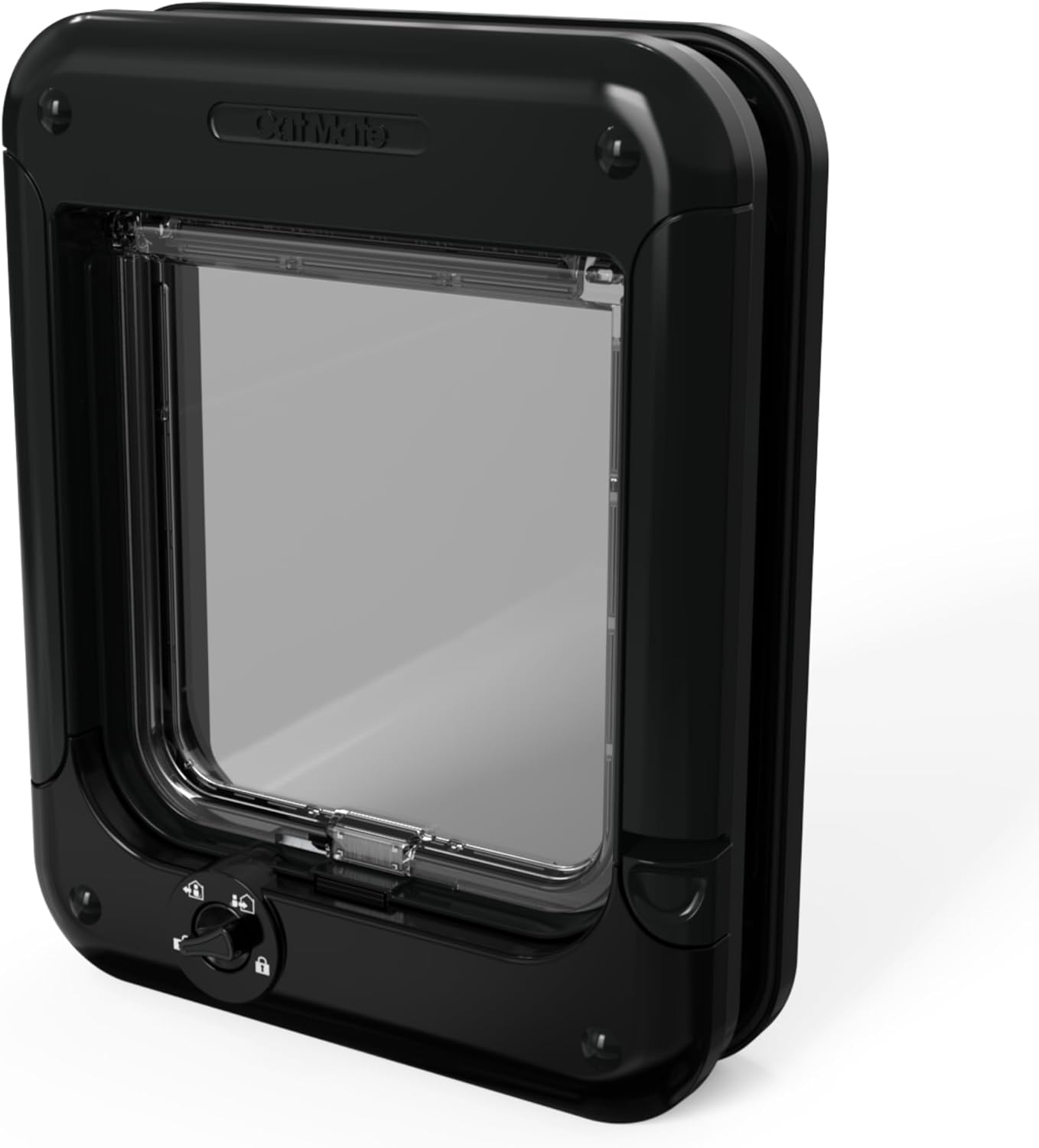 Cat Mate Rotary 4-Way-Locking Cat Flap (358) - Versatile Lockable Door for Small to Average-Sized Cats, for Single/Multiple Glazing, UPVC, Wall and Wood, Black image number 6