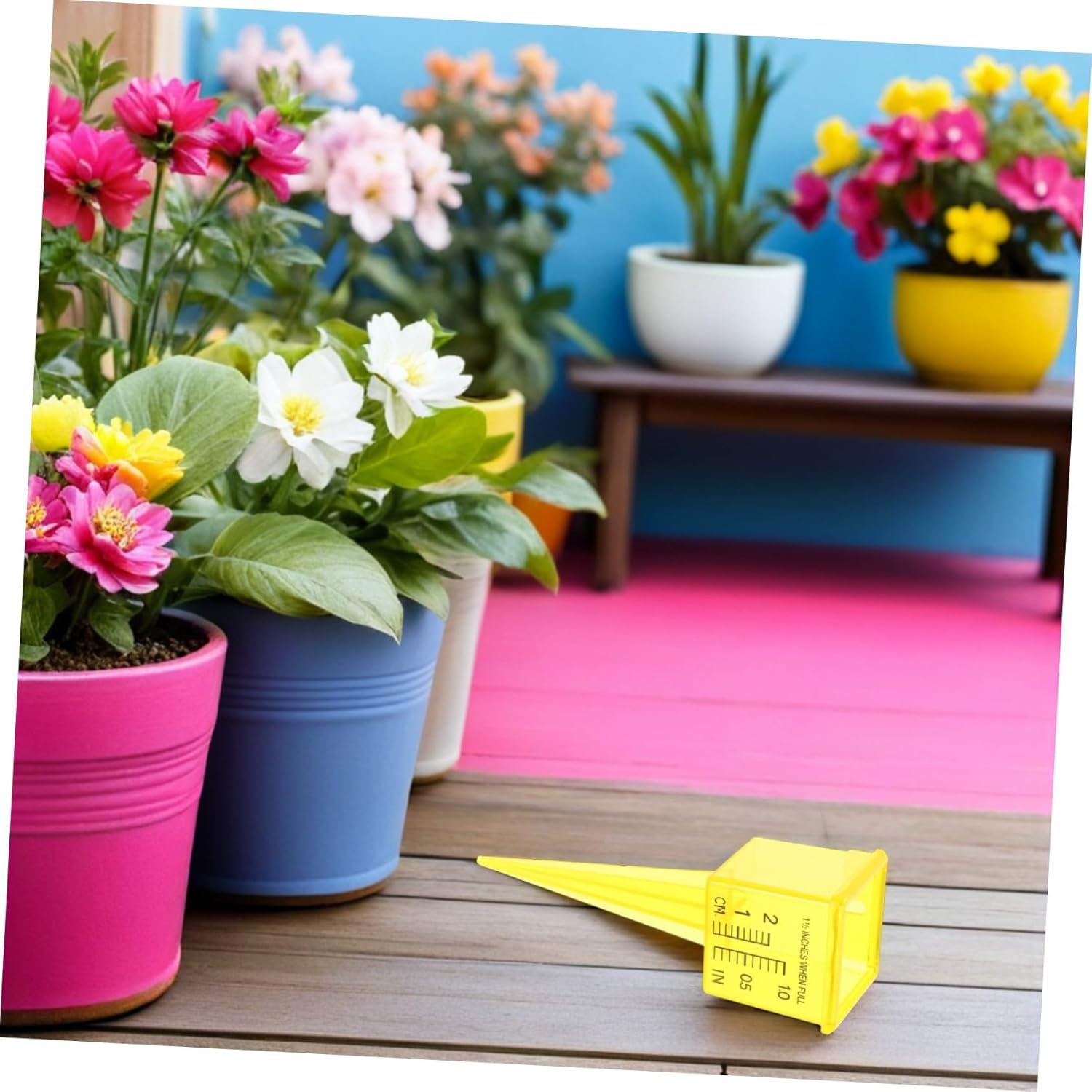 20Pcs Lawn Water Meter Gauge for Water Pressure Auto Empty Rain Gauge Outdoor Rainfall Monitor Outdoor Rain Tube Level Sprinkler Yellow image number 1