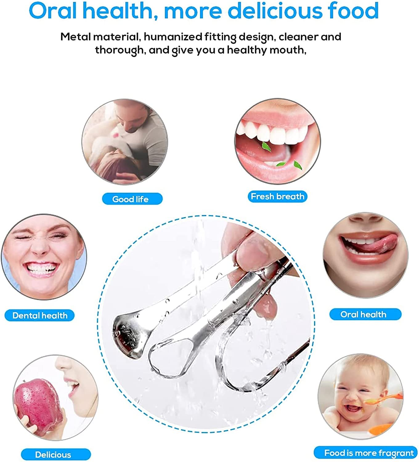 Tongue Scraper Cleaner,Medical Grade 100% Stainless Steel Tongue Scraper Set with 2 Travel Case for Healthy Oral Care for Adults Kids,Eliminate Bad Breath in Seconds,Easy to Use and Clean
