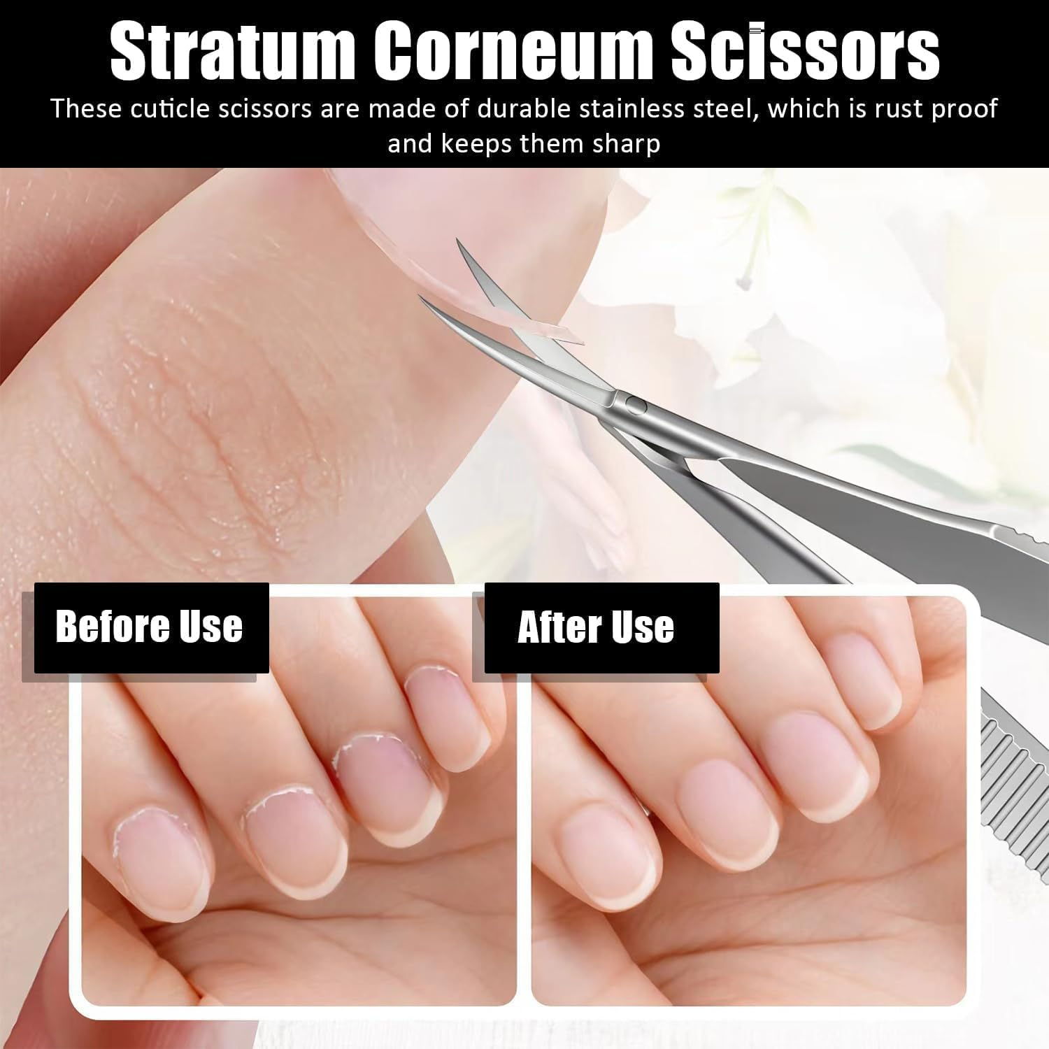 1 Pcs Curved Iris Scissors, Micro Scissors, Fine Straight Nail Scissors, Cuticle Trimmer Straight, Pointed Tip Grooming Kit, Curved Micro Scissor, for Dry, Dead Skin,Skin Car image number 3