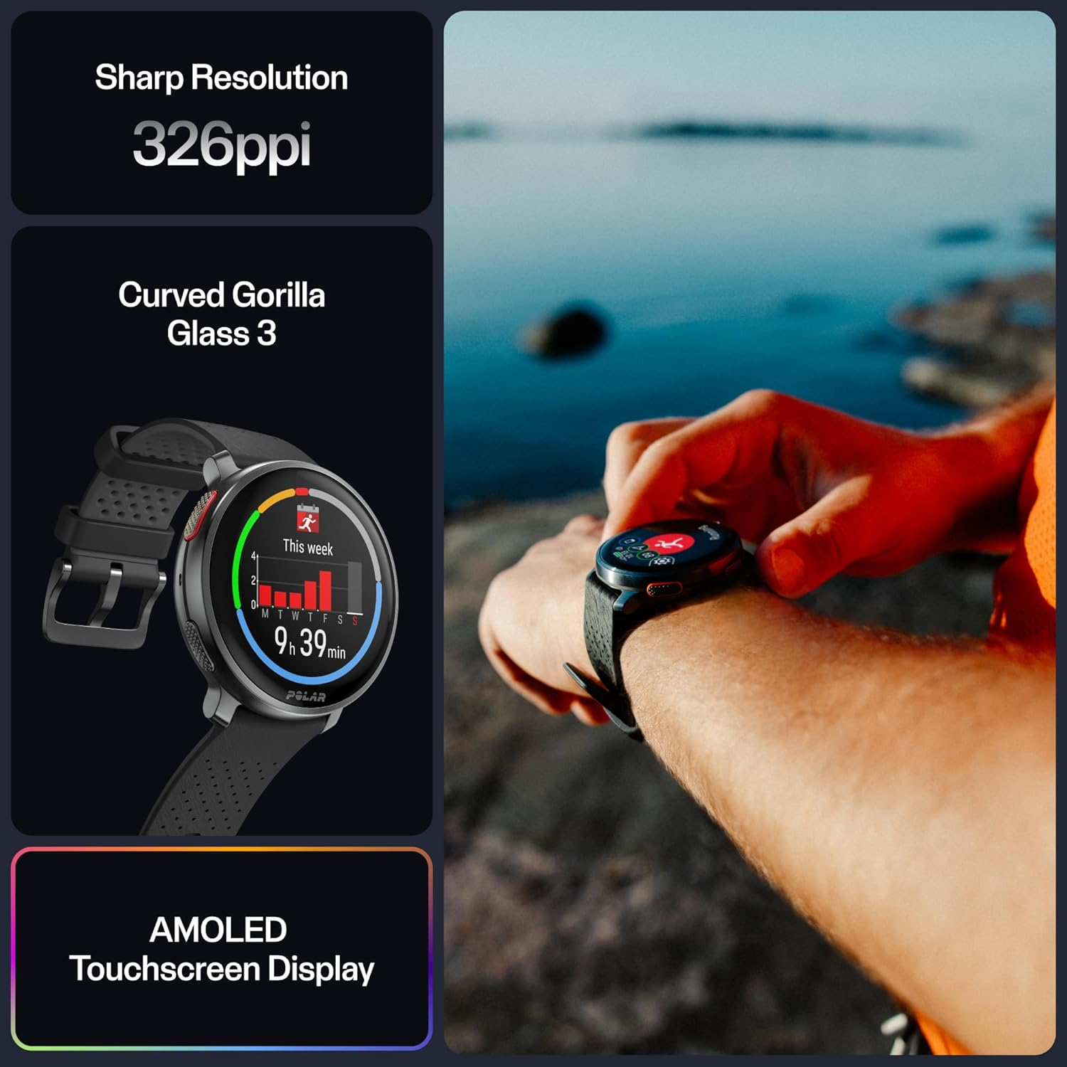 Polar Vantage V3, Sport Watch with GPS, Advanced Heart Rate Monitor, and Extended Battery Life, Smart Watch for Men and Women, Offline Maps, Running Watch, Triathlon Watch image number 2