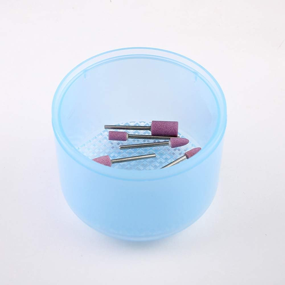 1 Piece Nail Art Tool Cleaning Cup Nail Art Tool Sterilizer Cup Nail Tools Cleaning Tray Box Container Net Basket Case Manicure Tools Jar Soak Box for Nail Art Accessories, Blue image number 5