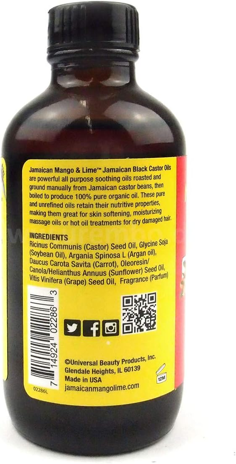 Jam. Mango & Lime Black Castor Oil Argan 120Ml image number 1