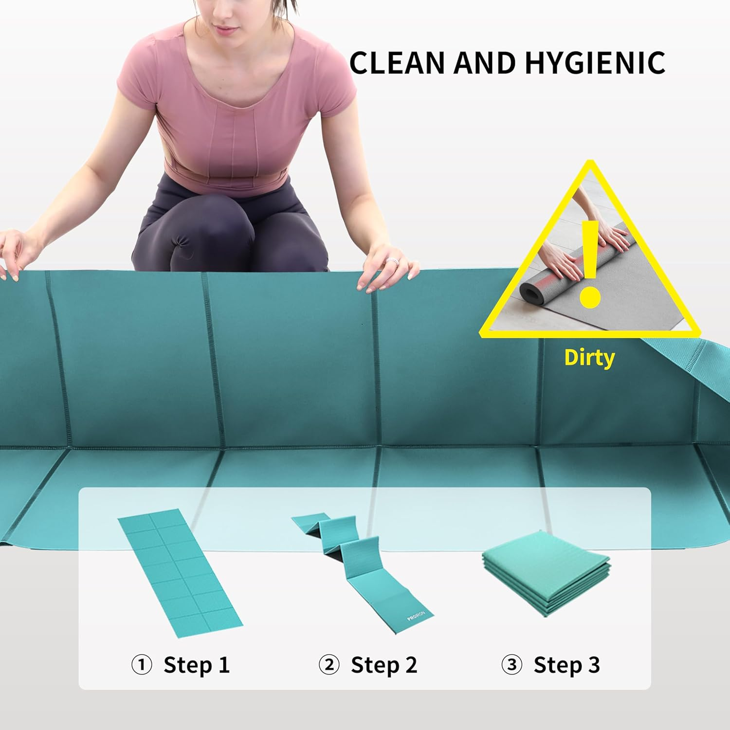 PROIRON Foldable Yoga Mat - Travel Folding Yoga Mat Lightweight, Anti-Slip,And Easy to Carry to Class Beach Park Tear Resistant Travel Picnics 2Mm/4Mm