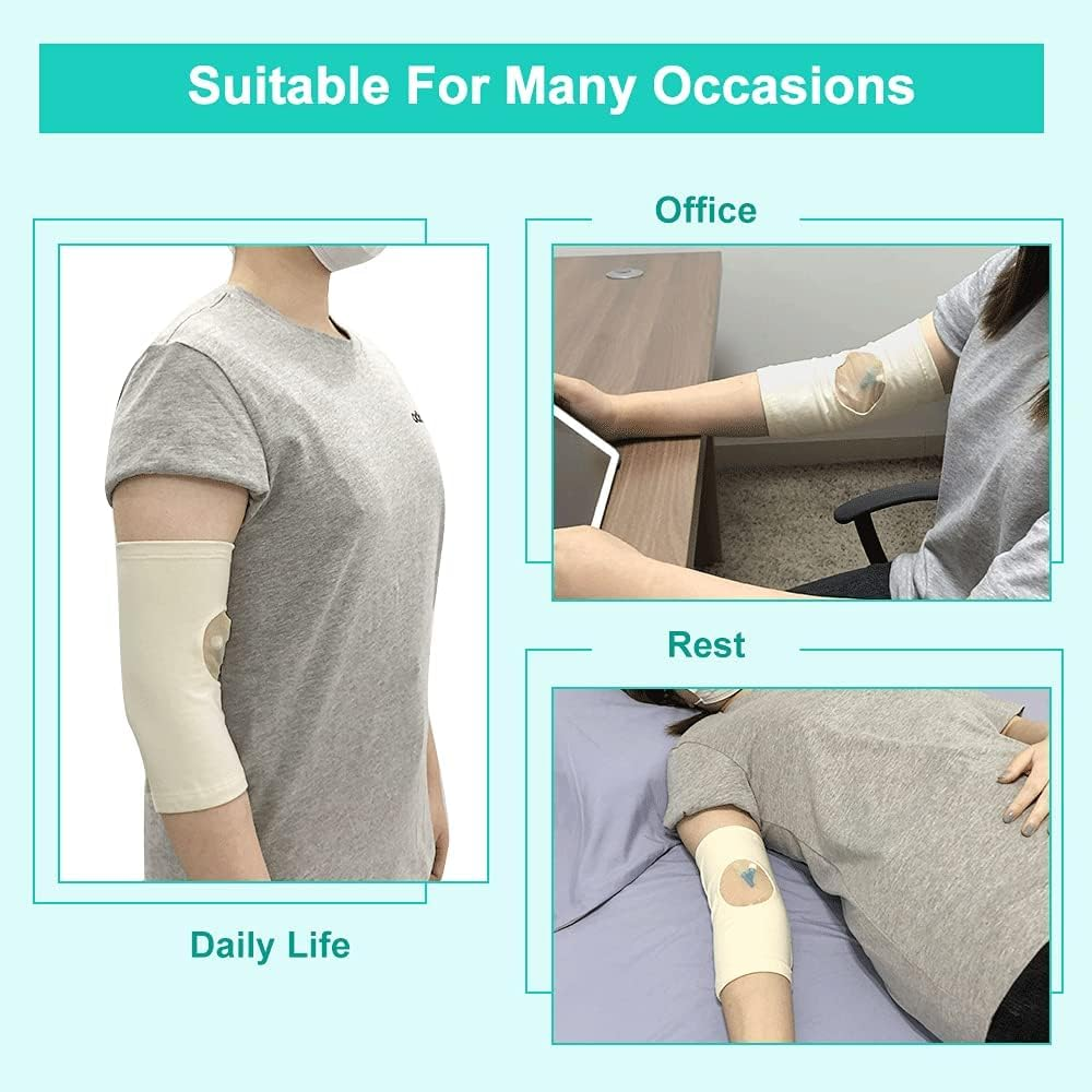 Picc Line Sleeve Picc Line Covers for Upper Arm Picc Medical Caps Cast Protector with Mesh Viewing Window for Women Men Soft and Breathable image number 2