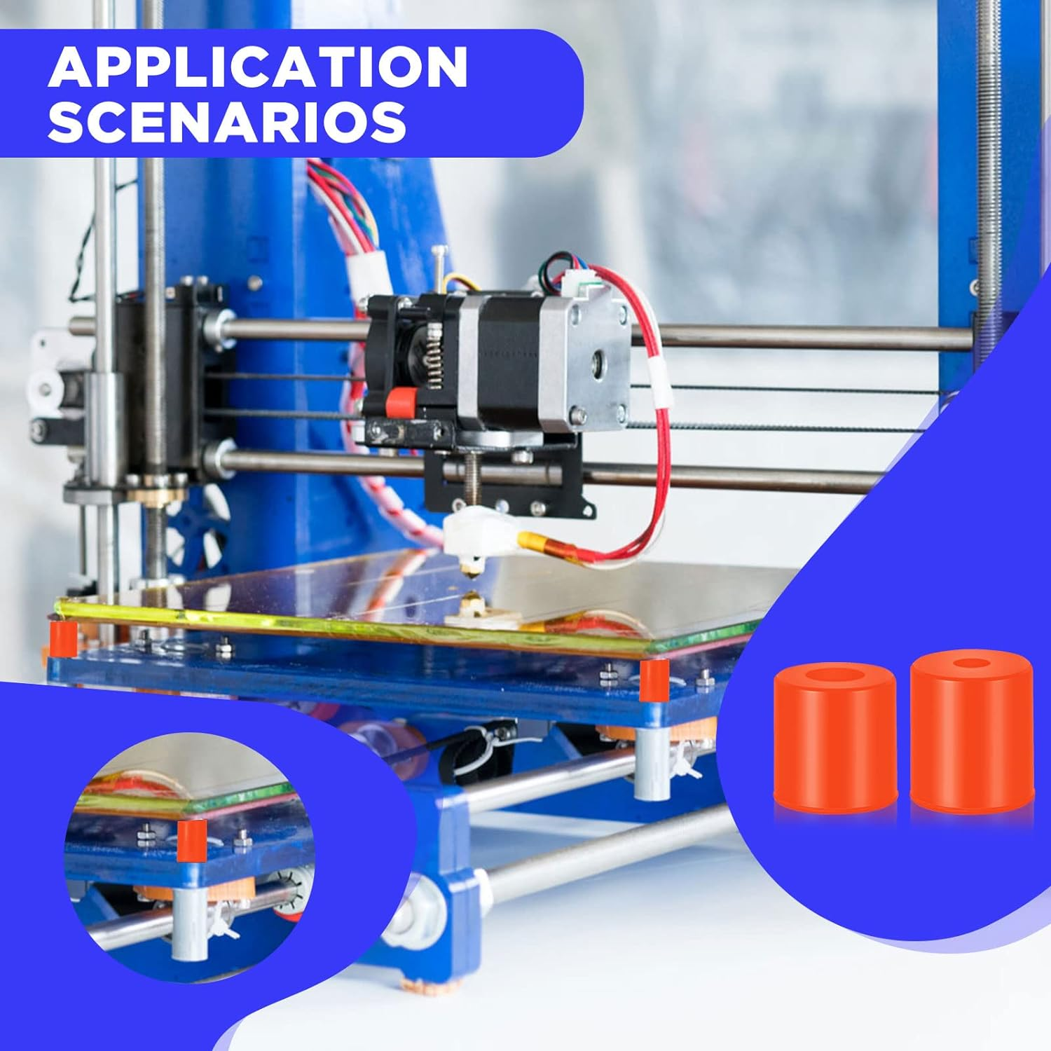 Tondiamo 12 Pcs 3D Printer Heatbed Parts Silicone Leveling Solid Bed Mount Heat Resistant 3D Printer Parts Compatible with Cr-10 Ender 3 Bottom Connect