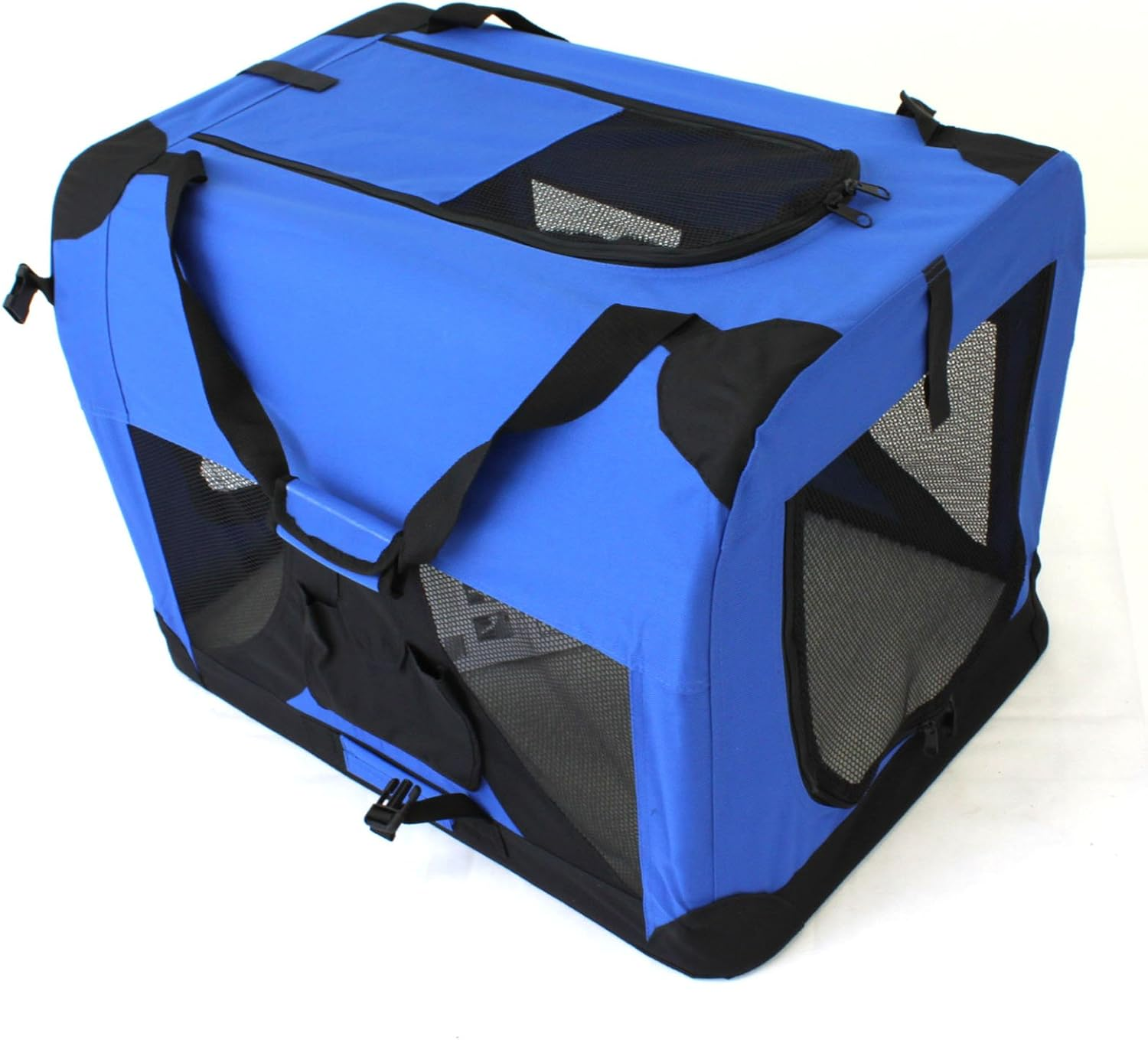 Pet Travel Carrier Soft Crate Portable Puppy Dog Cat Kitten Cage Kennel Home House Blue (Medium 60X40Cm) image number 1