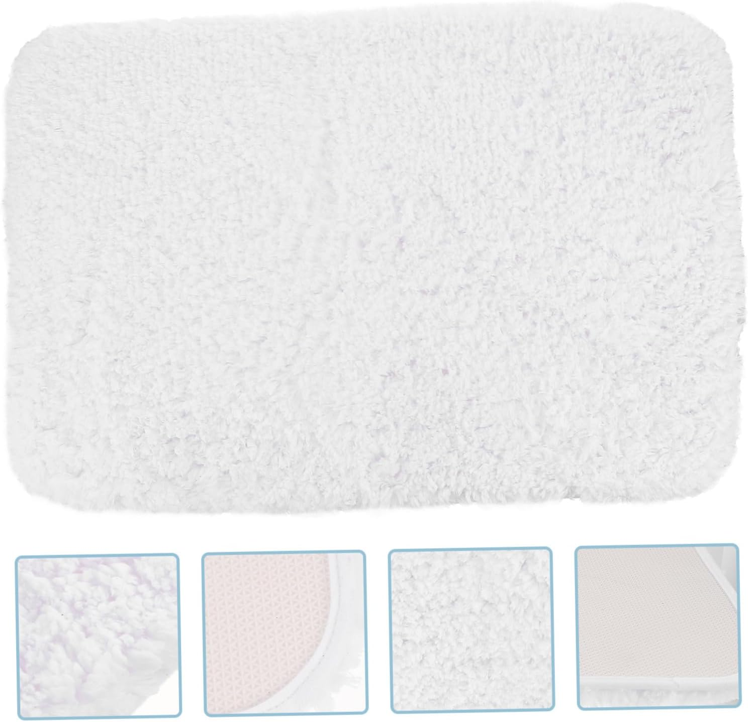 Bathroom Rug Non-Slip Absorbent Thickened White Bath Mat for Home Bathroom Door 40X60Cm Anti-Slip Shower and Bathtub Floor Mat image number 5