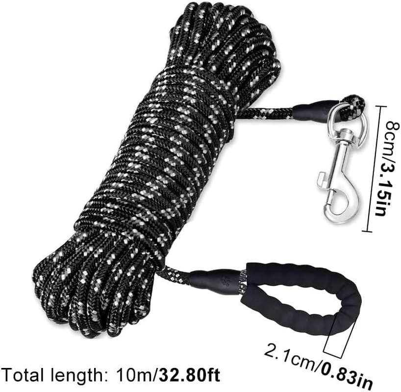 Long Training Leash for Dog, 10M/32.8Ft Dog Training-Lead with Reflective Tape and Soft Handle for Hiking, Camping, Walking image number 5