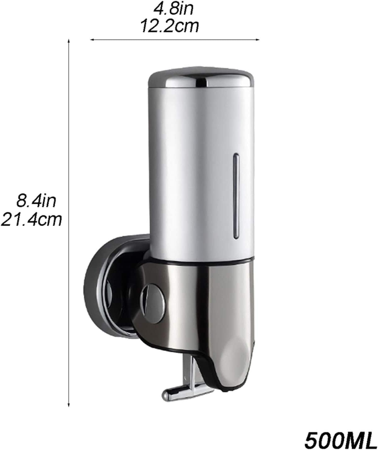 Wall Mounted Bathroom Shower Pump Dispenser and Organizer, Dispensers Holds Shampoo, Soap, Conditioner, Shower Gel, for Bathroom Kitchen Hotel, No-Drill (Silver) image number 5