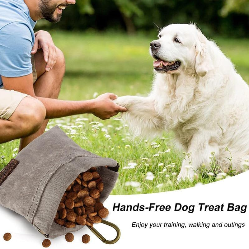 Dog Treat Bags Training Pouch Portable Puppy Dog Training Treat Pouch Auto Closing Pet Snack Reward Pocket Dog Food Dispenser Treat Pouches for Pet Training Travel or Outdoor Use (Light Green) image number 1
