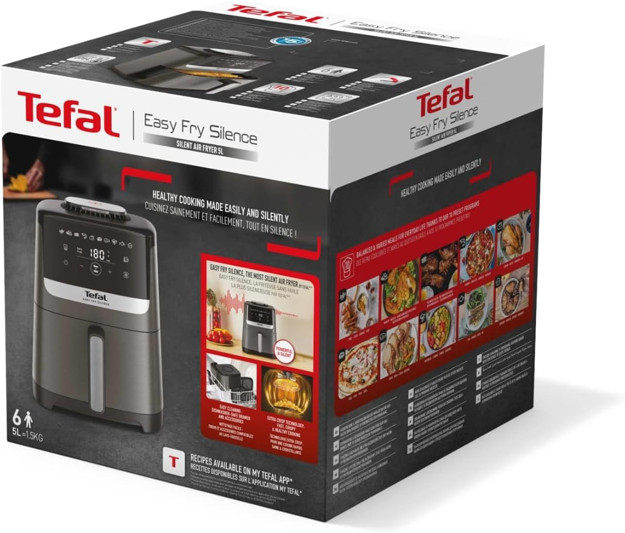 EY551H Easy Fry Silence Essential 5L Air Fryer, 10 Programs, Healthy Meals, Silence Technology image number 3